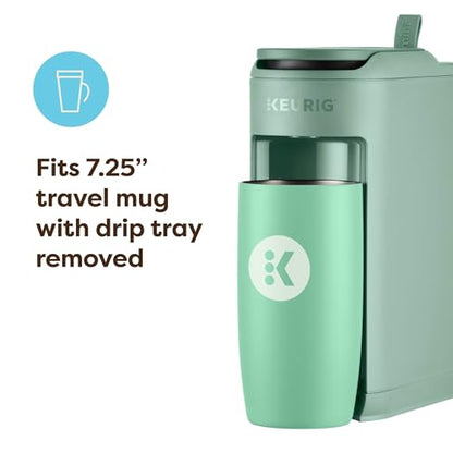Keurig K-Mini Mate Single Serve K-Cup Pod Coffee Maker, Brews Up to 12 oz Cup, Compact Portable Coffee Machine for Small Spaces, Great for Dorms & Offices, Glamping Green