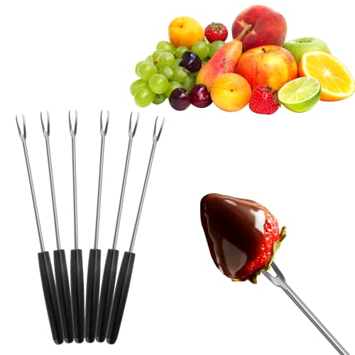 VAlinks Electric Chocolate Melting Pot Chocolate Fondue Pot Set 3-Section Serving Trays with 6pcs Dipping Forks Perfect for Housewarming Christmas Party Gifts (Black)