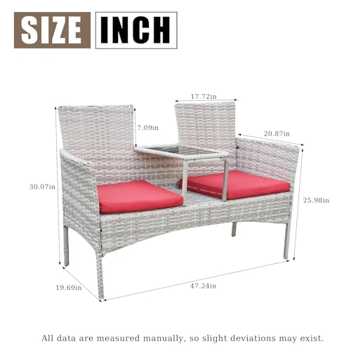 Wicker 2-Seat Outdoor Patio Loveseat