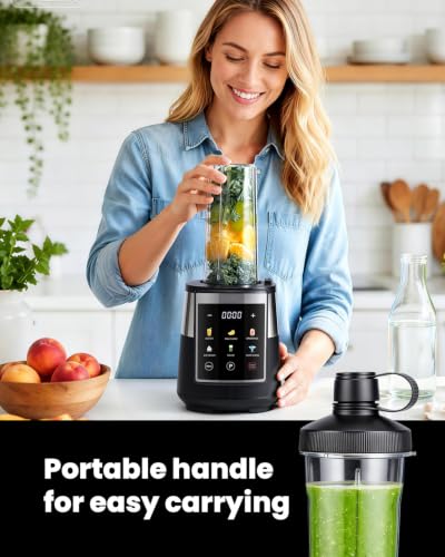GDOR Blender for Kitchen, 1300W Glass Blender with 6 Preset Programs