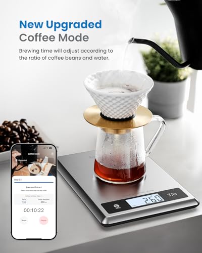 RENPHO Digital Food Scale with Nutritional Calculator, Smart Food Kitchen Scale, Food Weight Scale Grams and Ounces for Weight Loss, Calorie, Macro and Cooking, Stainless Steel