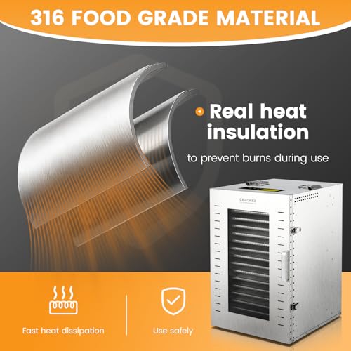 Commercial Food-Dehydrator Machine 16 Trays 27.28ft² Large Food Dryer 1500W