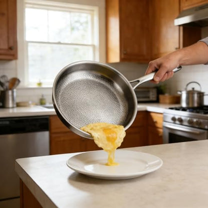 FUTARRIO Titanium Pan, Frying Pan with Lid for Cooking Non Stick, Plateful Titanium Pans for Gas, Electric & Induction Cooktops (9in)
