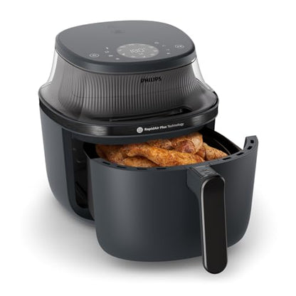 Philips Airfryer 3000 Series - Premium 6.5qt Airfryer with Window, RapidAir Plus Technology, 16 Ways to Cook, 90% Less Fat, Easy to Clean, Touchscreen, Energy Saving (NA330/00)