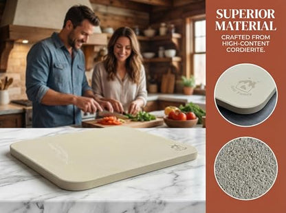 Pizza Stone for Oven & Grill, 15 x 12" x 0.6" Thick Large Baking Stone for Artisan Bread & Homemade Baking, RV Oven, Cordierite Stone by GRILL FAMILY