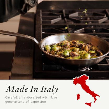 Made In Cookware | 10 Piece Stainless Steel Pot and Pan Set | 5 Ply Clad - Includes Stainless Steel Frying Pans, Saucepans, Saucier and Stock Pot W/Lid | Professional Cookware | Crafted in Italy