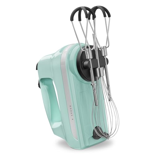 KitchenAid 6 Speed Hand Mixer w/Flex Edge Beaters, KHM6118, Ice Blue