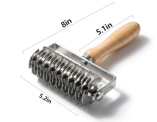 Lattice Pastry Cutter, Stainless Steel Pastry Lattice Roller Cutter for Pie, Pizza & Beef Wellington, Dough Cutter Tool for Pastry Crust and Baking