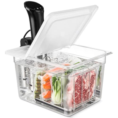 EVERIE Sous Vide Container Set, 12 Qt with Lid & Adjustable Rack