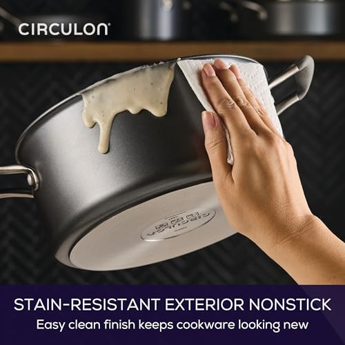 Circulon A1 Series Dishwasher Safe, Induction Ready, Metal Utensil Safe, 5-Quart Dutch Oven with Lid - Graphite