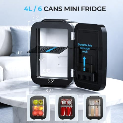 BEICHEN Mini Fridge 4 Liter Portable Compact Refrigerator