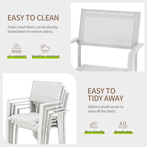 CikaCika Outdoor Patio Furniture Set 11 Piece, Extendable Patio Dining Table for 6-10 People and 10 Patio Dining Chairs with Armrest, All-Weather Aluminum Patio Dining Furniture Set for Garden Lawn