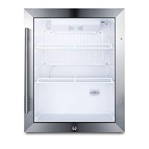 Summit 19” Beverage Center, 2.1 cu.ft. Capacity, Compact Outdoor Refrigerator, Stainless Steel & Glass- SPR314LOS