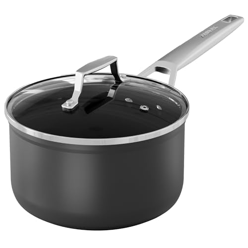 MSMK 2.5 Quart Sauce Pan with lid, Stay-Cool Handle, Burnt also Nonstick, Scratch-resistant, Induction Cooking Pot