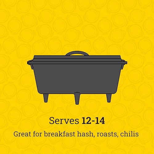 Lodge Pre-Seasoned Yellowstone Stamped Cast Iron Cookware - Use in the Oven, on the Stove, on the Grill, or Over a Campfire - Power Y 8 Quart Dutch Oven