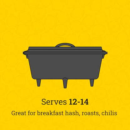 Lodge Pre-Seasoned Yellowstone Stamped Cast Iron Cookware - Use in the Oven, on the Stove, on the Grill, or Over a Campfire - Power Y 8 Quart Dutch Oven