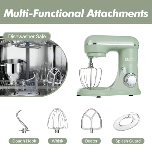 Kitchen in the box 6.5QT Stand Mixer,10-Speed Stainless Steel Bowl (Green)