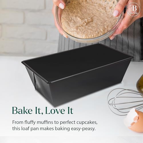 Fusion Bliss Premium 3-Piece Bread Loaf Pan Set – Nonstick Carbon Steel Loaf Tins for Baking – Rectangular Meatloaf Pan, Banana Bread Pan & Cake Mold – Heavy Duty Oven Bakeware