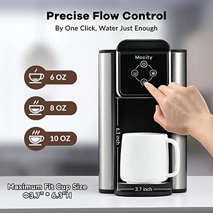 Mecity Coffee Maker 3 in 1 Single Serve Coffee Machine, Compatible with K cup Capsules, Instant Coffee Pot, Tea maker, 6,8,10 Oz Cup, Removable 50 Oz Water Reservoir, 120V 1150W
