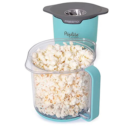 Presto 04811 PopLite My Munch Hot Air Popcorn Popper - Personal Sized, Built-In Serving Bowl, Compact Design, 8 Cups, Blue