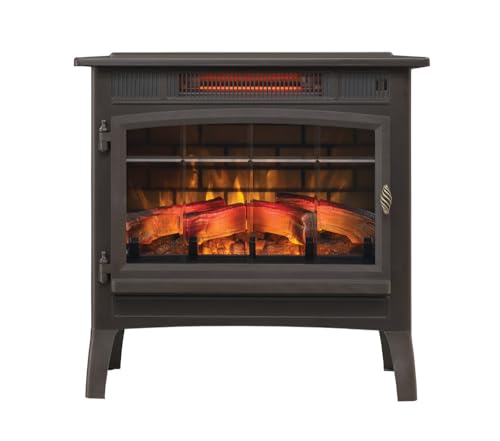 duraflame Freestanding Electric Fireplace Stove Heater with 3D Flame Effect for 1,000 Sq. Ft, Bronze