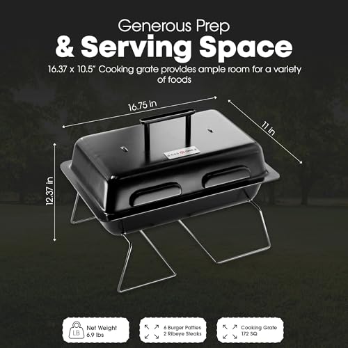 GasOne GPT-25 Propane Burner Gas Grill with Foldable Legs – Portable Grill Propane BBQ Grills with Adjustable Regulator – Heavy Duty Metal Construction – Easy to Assemble, Compact Foldable Design