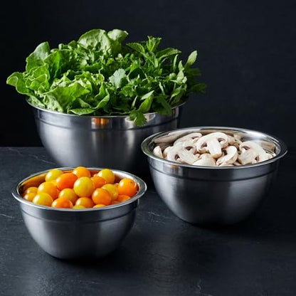 Table Concept Mixing Bowls with Airtight Lids, Stainless Steel Nesting Bowl Set for Space Saving Storage, Ideal for Cooking, Baking, Prepping & Food Storage