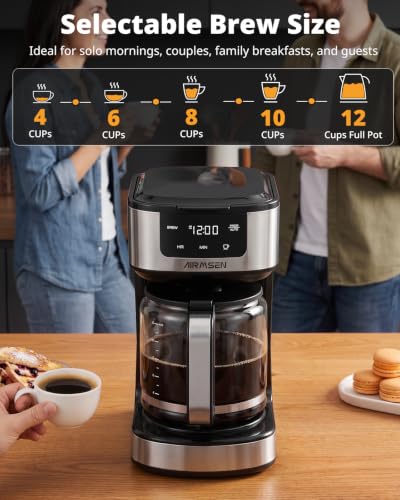 AIRMSEN Drip Coffee Maker 12-Cup Programmable
