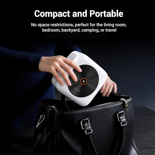 HAPPRUN 1500 ANSI Lumens Outdoor Projector with Built-in Streaming Apps, 4K Decoding Resolution, Auto Focus, Dolby Audio, Smart Projector with WiFi 6 and Bluetooth 5.2, Indoor Home Theater