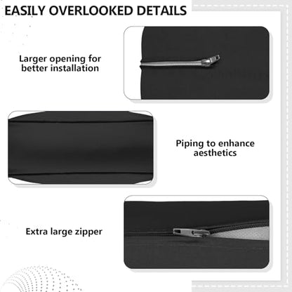 Cethytirko 9 Piece Outdoor Patio Waterproof Cushion Covers, Fits 4-Seat Wicker Rattan Sectional Couch Chair Furniture Cover Replacement Set - Fade-Resistant Patio Cushion Covers with Zipper