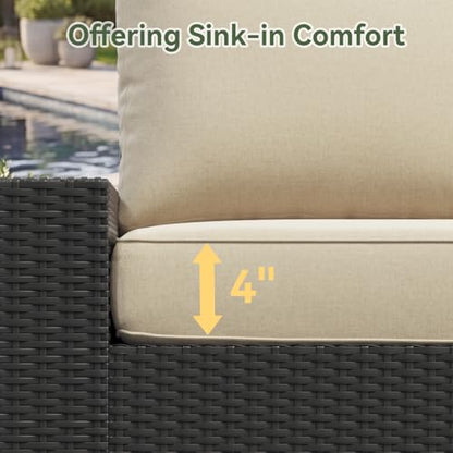 Aoxun 10-Piece Widen Armrests Patio Furniture Set with 44" Fire Pit Table