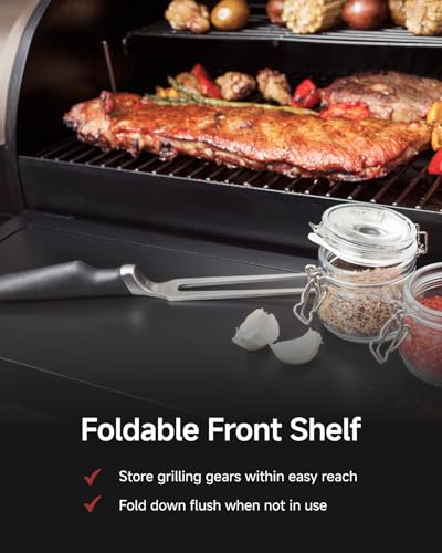 Z GRILLS ZPG-450A2 Wood Pellet Grill & Smoker, PID V3.0 Controller, 459 Sq in Cook Area, Foldable Shelf, Meat Probe, Rain Cover, 8 in 1 BBQ Grill Outdoor Auto Temperature Control, Bronze