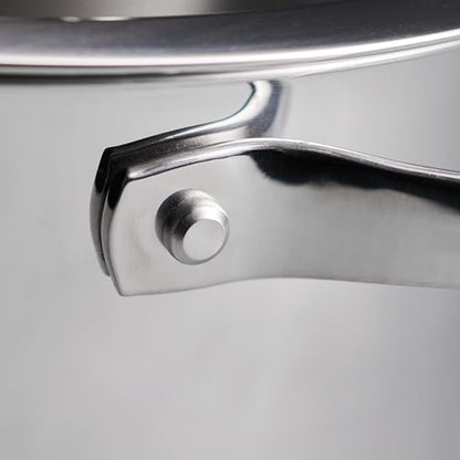 Tramontina Tempo Tri-Ply Base Stainless Steel 5-Quart Dutch Oven Pot with Glass Lid, Induction-Ready, Oven-Safe, Dishwasher-Safe