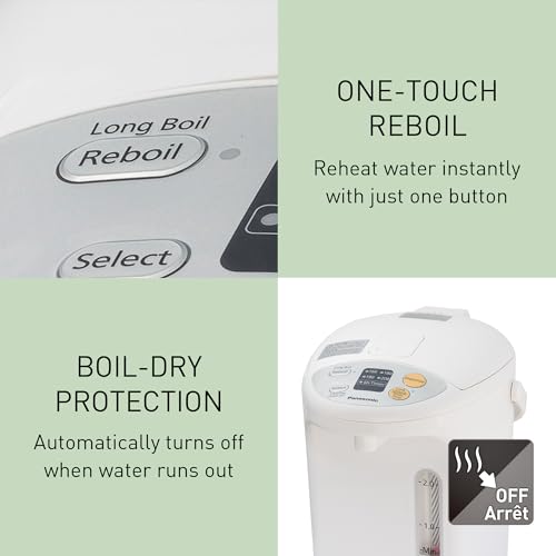 Panasonic Hot Water Dispenser, Electric Kettle with 4 Temp Presets