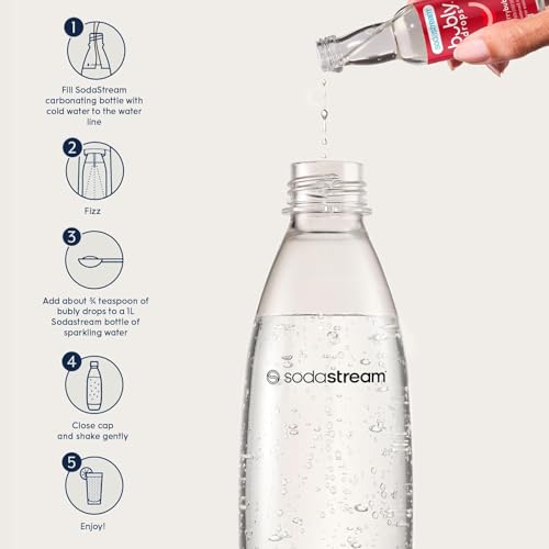 SodaStream - Bubly Fruit Drops for Sparkling Water | Natural Fruit Flavor | Zero Calories, No Sweeteners | Create Your Own Bubly with SodaStream | Variety Pack, Bubly Original, Pack of 6 | 8 Fl Oz