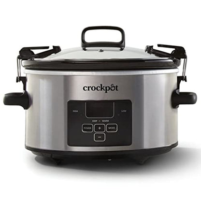 Crock-Pot Cook and Carry Programmable Slow Cooker, Steel, 4 Quart Oval