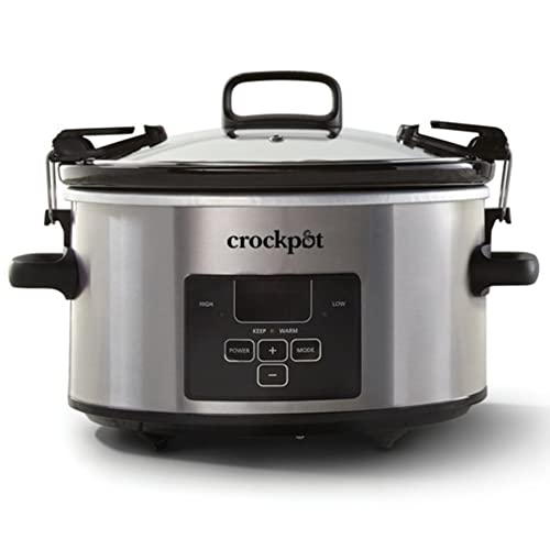 Crock-Pot Cook and Carry Programmable Slow Cooker, Steel, 4 Quart Oval