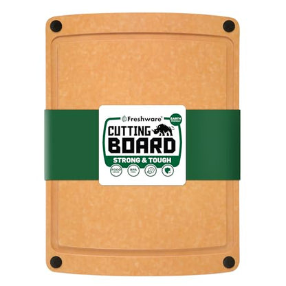 Cutting Board for Kitchen, Wood Cutting Board with Juice Grooves, Dishwasher Safe, Non-Porous, BPA Free, Medium Cutting Boards, 15 x 11.25-inch, Natural Slate