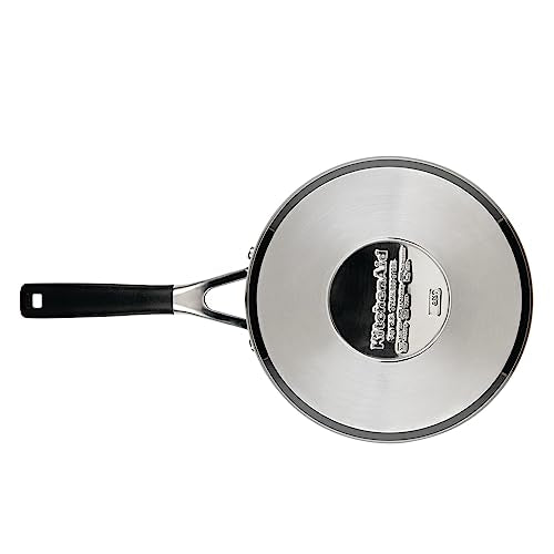 KitchenAid Stainless Steel Induction Saucepan with Lid, 3 Quart - Brushed Stainless Steel
