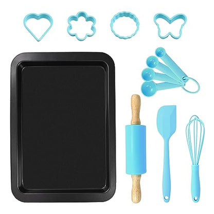 R&M International 2246 Junior 12-Piece Bakeware Set, Includes Pan, Rolling Pin, Tools and Cookie Cutters