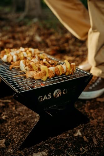 GasOne 15” Portable Charcoal Grill – Foldable BBQ Grill – Camping Grills for Backyard, Bonfire, Patio – Heavy-Duty Portable Fire Pit – Camp Cooking Gear