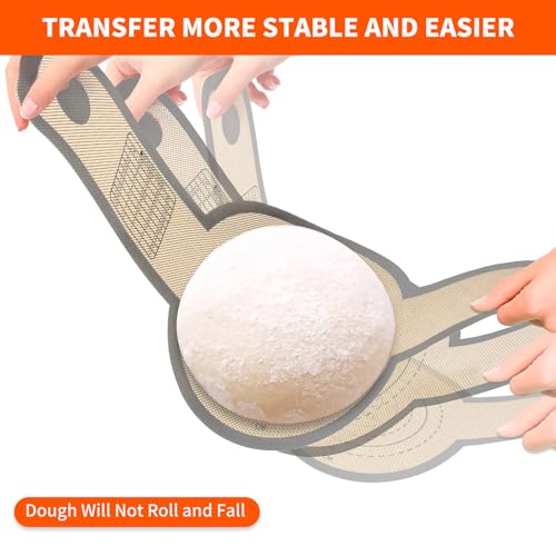 PLAPITATE Silicone Bread Sling for Dutch Oven Liners, Non Stick 2 PCS, Easy Clean Reusable Silicone Bread Baking Mat with Long Handles, Easy to Transfer Sourdough Bread, Round
