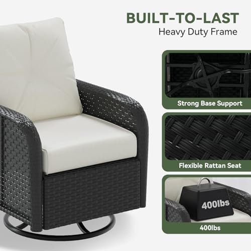 Aoxun 10-Piece Wicker Rattan Patio Furniture Set with 44" Fire Pit Table