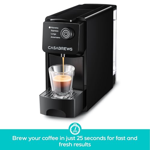CASABREWS CM7036E Espresso Machine for Nespresso Original Pods, 20 Bar Compact Capsule Coffee Machine with 21 oz Removable Water Tank and 4 Brewing Modes, Mini Espresso Maker for Home or Office, Black