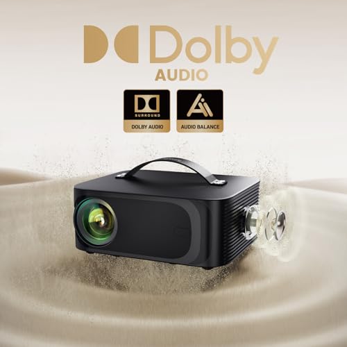[Official Licensed APPs] Outdoor-Projector-4K with Wifi6 and Bluetooth, Smart TV OS & DoIby Audio, Portable Projector with YouTube/PrimeVideo, ONOAYO 1080P Proyector with 300'' Display