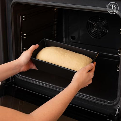 Fusion Bliss Premium 3-Piece Bread Loaf Pan Set – Nonstick Carbon Steel Loaf Tins for Baking – Rectangular Meatloaf Pan, Banana Bread Pan & Cake Mold – Heavy Duty Oven Bakeware