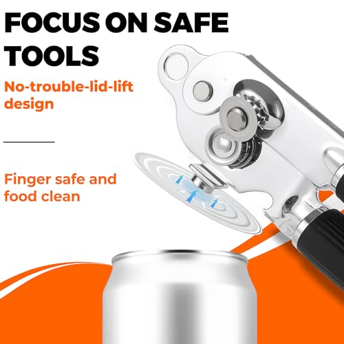 Bxgnip Manual Can Opener Heavy Duty Stainless Steel Smooth Edge with Magnet
