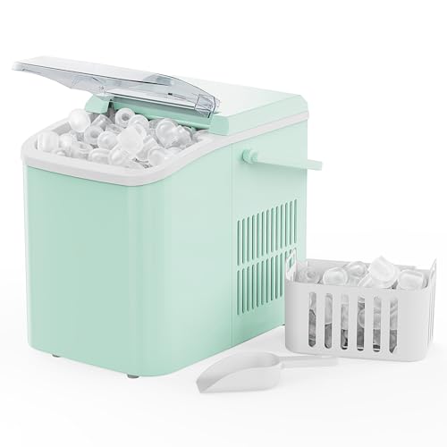 NEWBULIG Ice Makers Countertop with Handle, Portable Ice Machine
