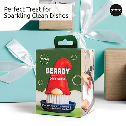 New! Beardy Gnome Dish Brush by Ototo - Dish Scrub Brush, Gnomes, Quirky Gifts, Dish Brush, Cute Kitchen Accessories, Funny Kitchen Gadgets, Vegetable Brush, Cute and Useful Gifts for Women