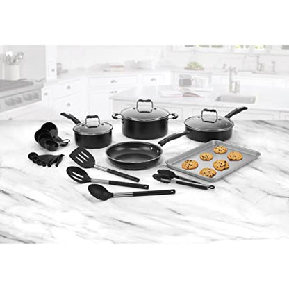 Cuisinart P55-22BK Complete Chef Nonstick Cookware 22 Piece Set,Black